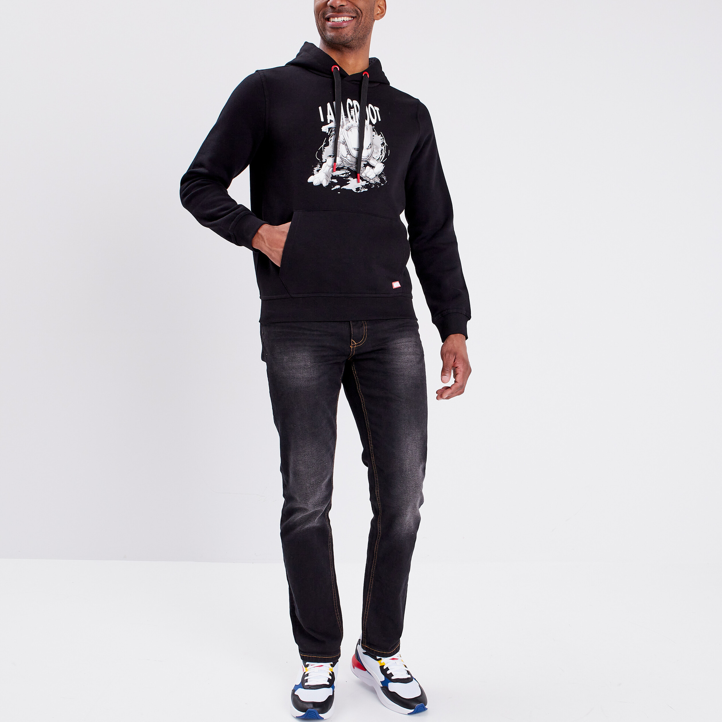 Sweat à capuche hoodie Groot noir homme | La Halle