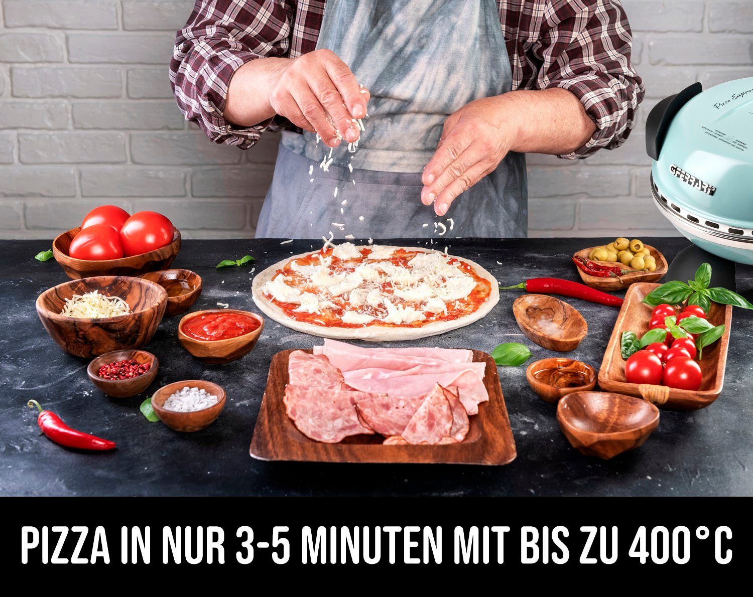 G3Ferrari Pizzaofen Delizia G1000613 Limited Edition, bis 400 Grad mit feuerfestem Naturstein