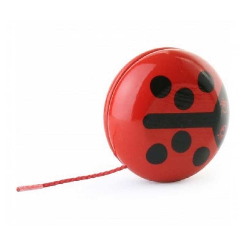 Yoyo en bois cocinelle rouge