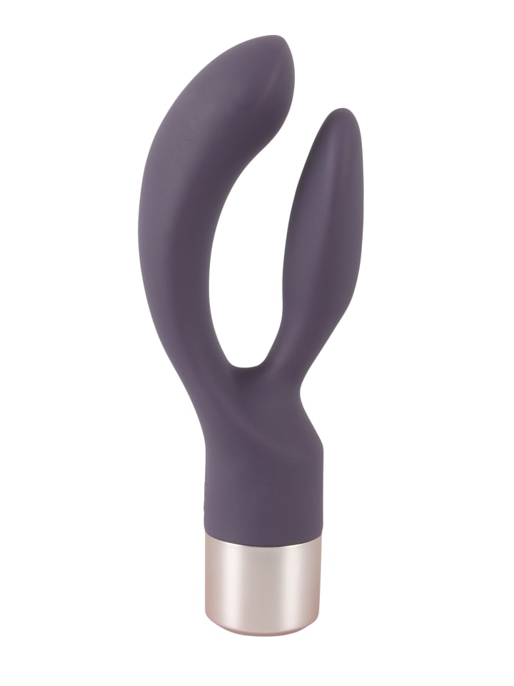 Elegant Series Vibrator mit Klitorisreizer Elegant Series Double Vibe in lila günstig kaufen 15 cm