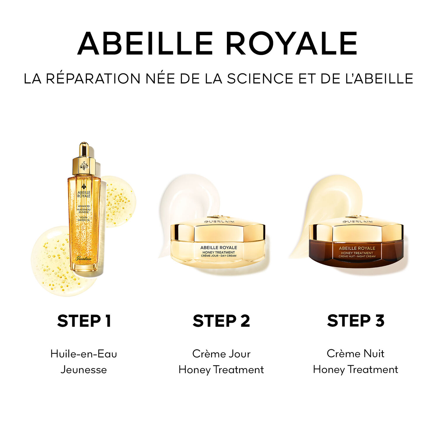 Guerlain ABEILLE ROYALE Programme Anti-âge Honey Treatment Crème Jour 50 ml + 2 Soins