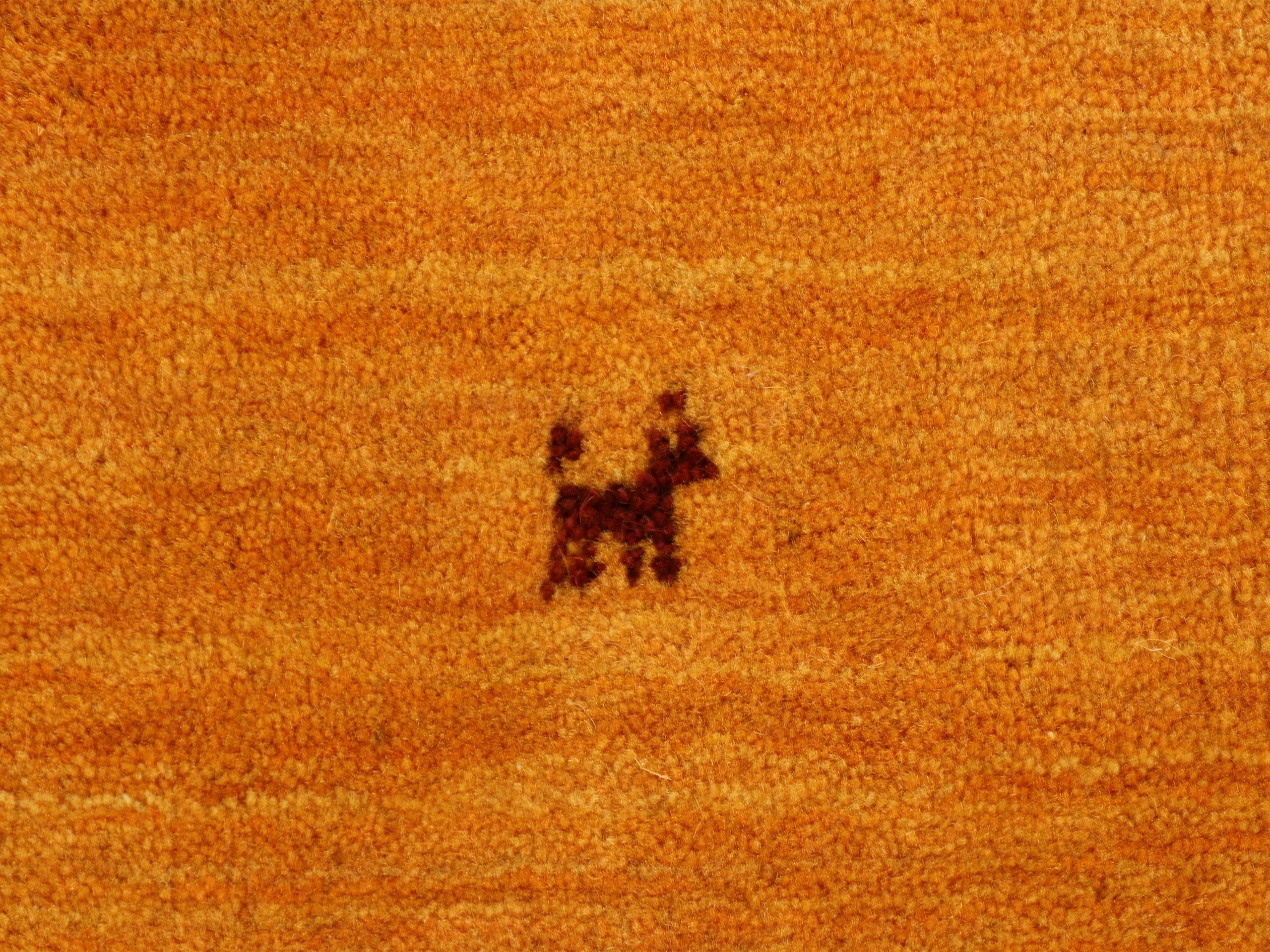 Wollteppich Gabbeh Uni, carpetfine, rechteckig, Höhe: 15 mm, reine Wolle, handgewebt, Gabbeh Loom Tiermotiv, auch als Läufer