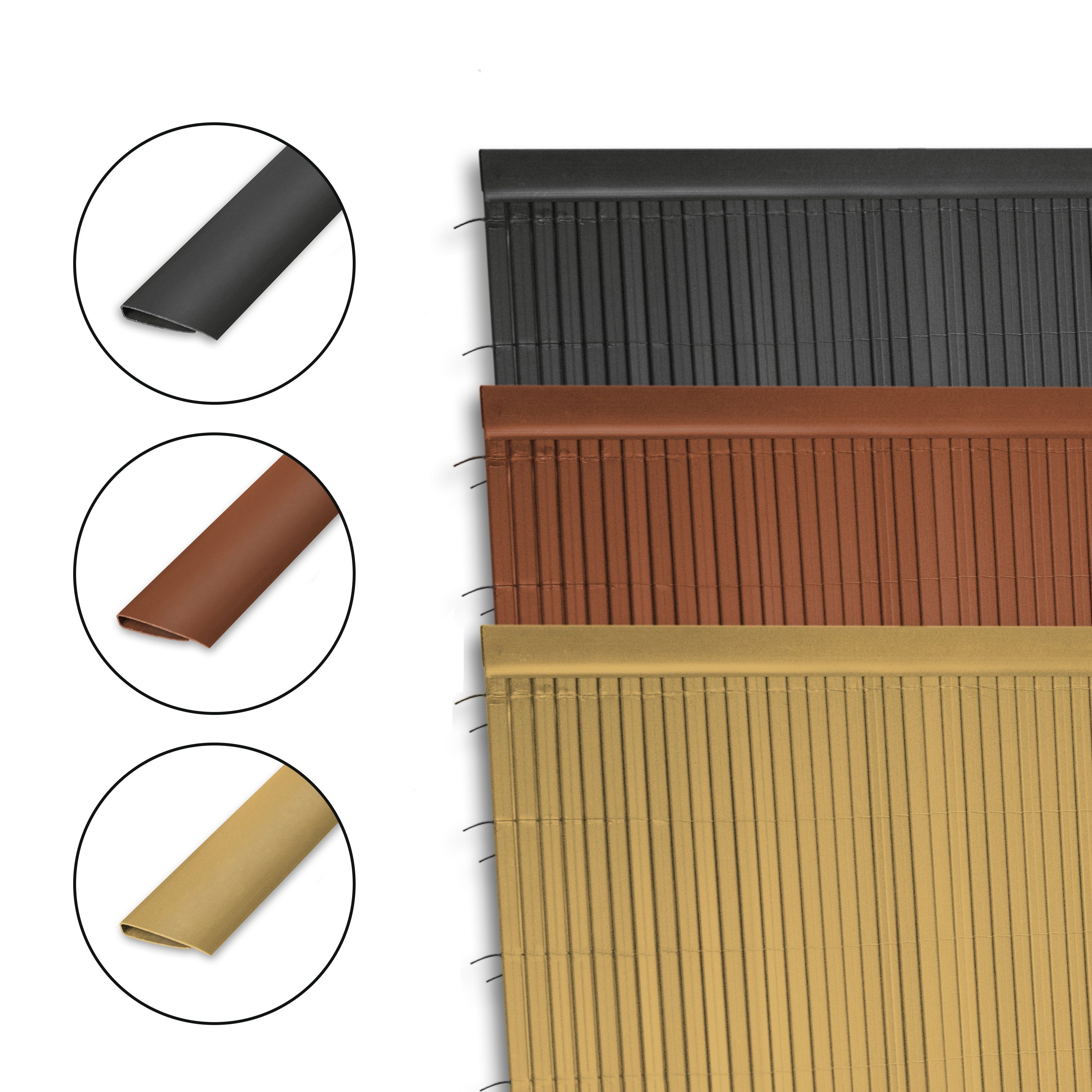 Ribelli Balkonsichtschutz PVC Abschlussleiste 100cm (1 x 100 cm)