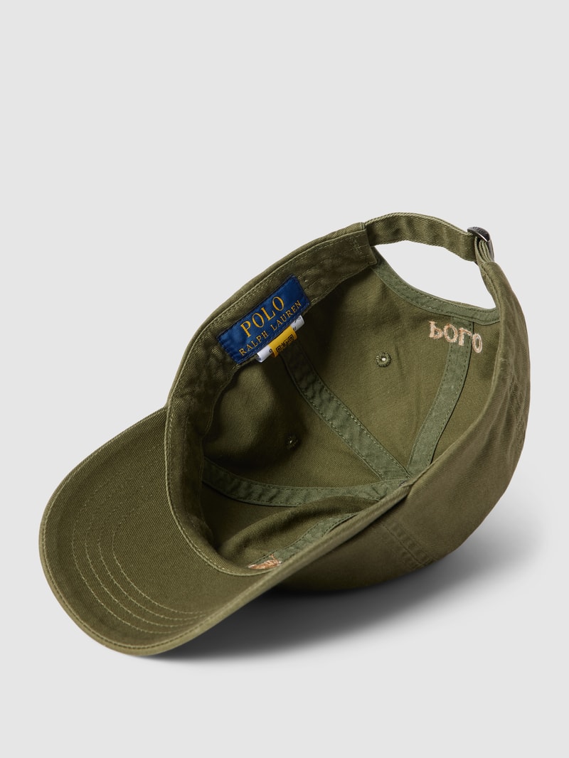 Basecap mit Logo-Stickerei und verstellbarem Riegel in khaki