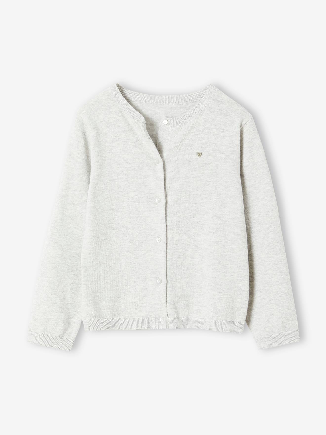 Vertbaudet Mädchen Strickjacke BASICS Oeko-Tex - mandelgrün