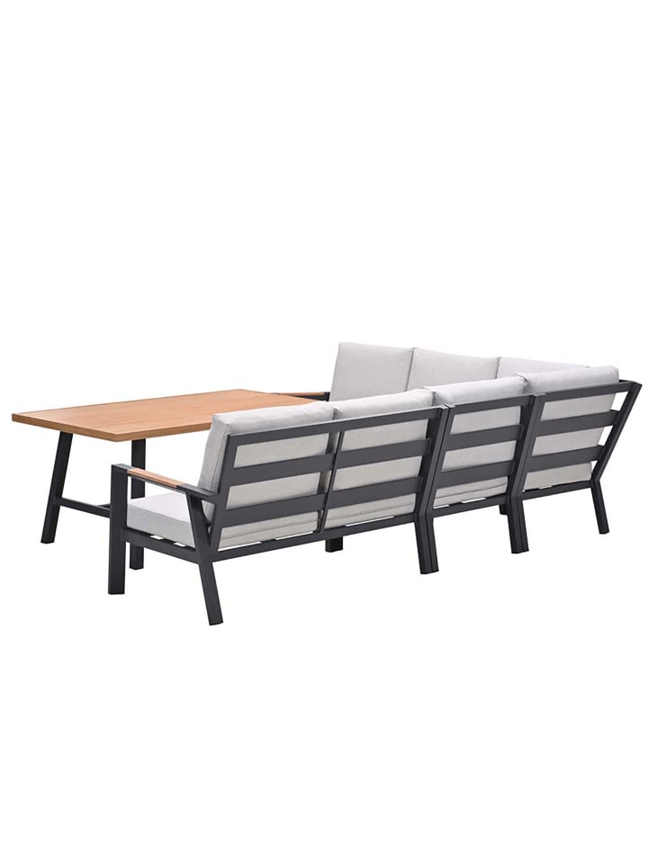 GMD Living Premium Alu Gartenmöbel Sitzgruppe ELATI, Dining Lounge mit Teakholz Optik günstig kaufen onesize