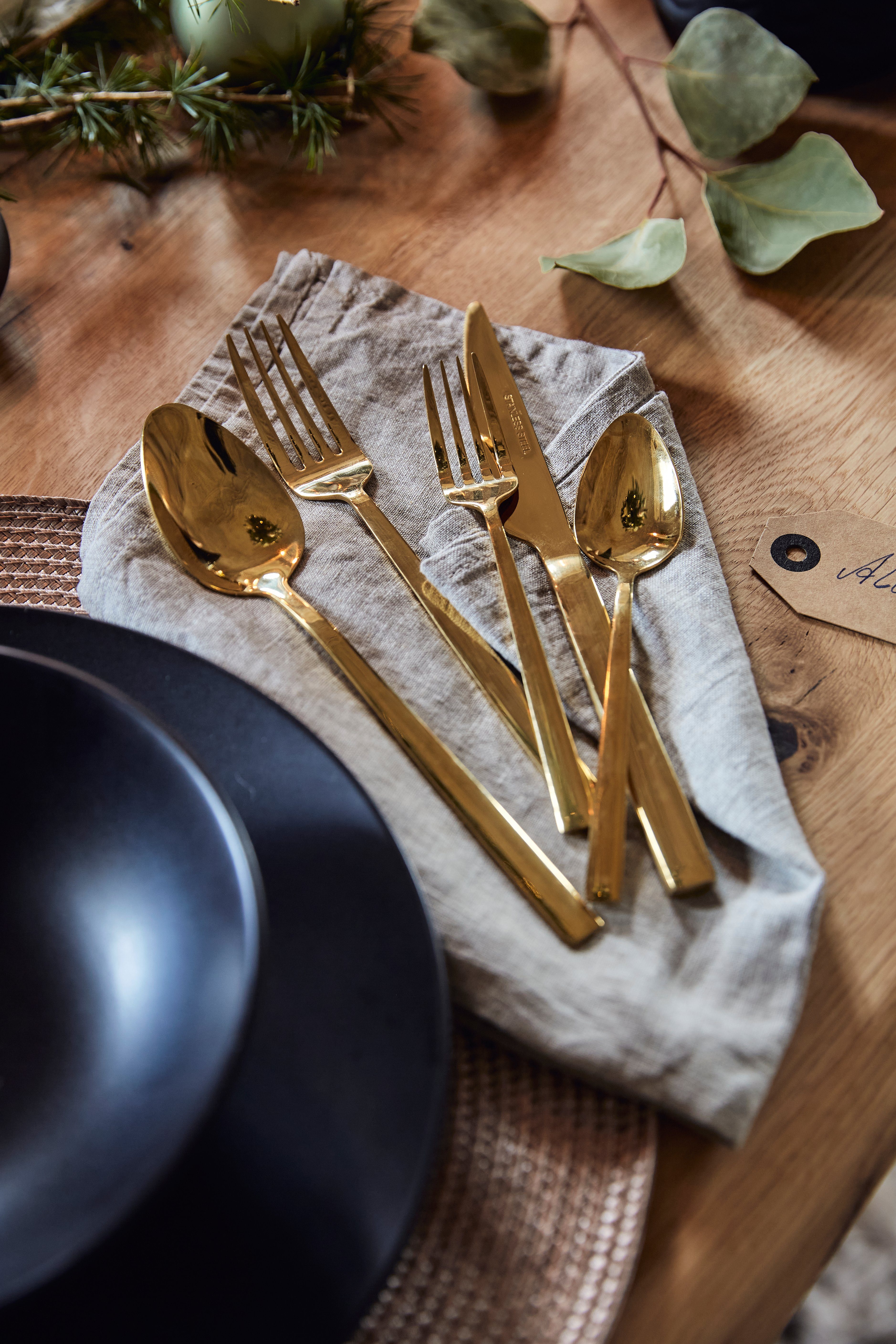 Home affaire Besteck-Set Colmar, Edelstahl 18/10, PVD gold glänzend, 30 Teile
