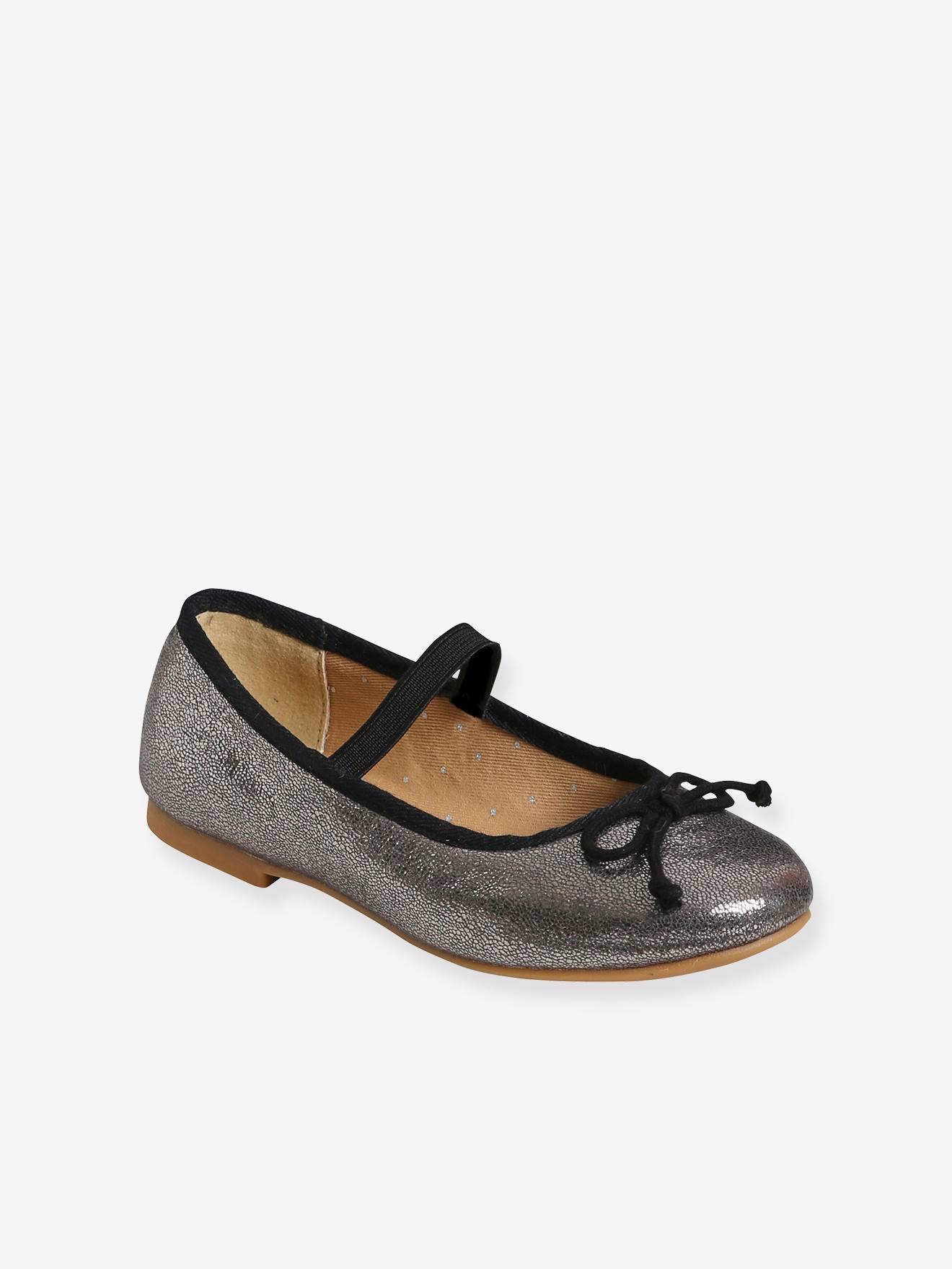 Vertbaudet Mädchen Ballerinas mit Glanzeffekt - silber