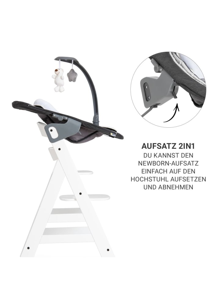 Hauck Beta Plus White 5-tlg. Newborn Set - Hochstuhl   2in1 in weiss,grau günstig kaufen onesize