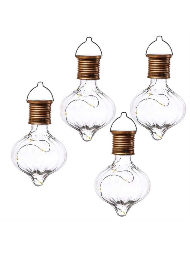 MARELIDA 4er Set LED Solar Glühbirnen orient H: 11,7cm in transparent günstig kaufen onesize