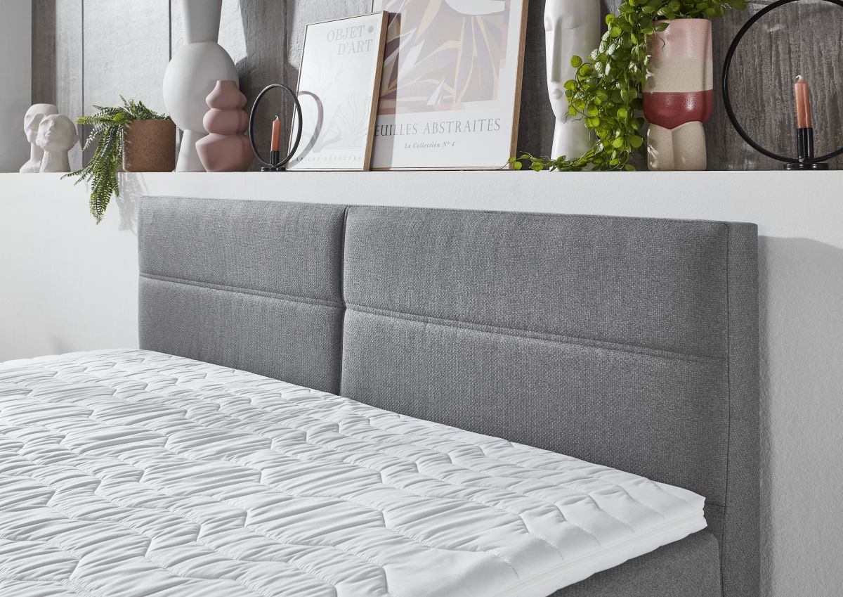 Sun Garden Boxspringbett Cresco mit Bettkasten Grau 180 x 200 cm