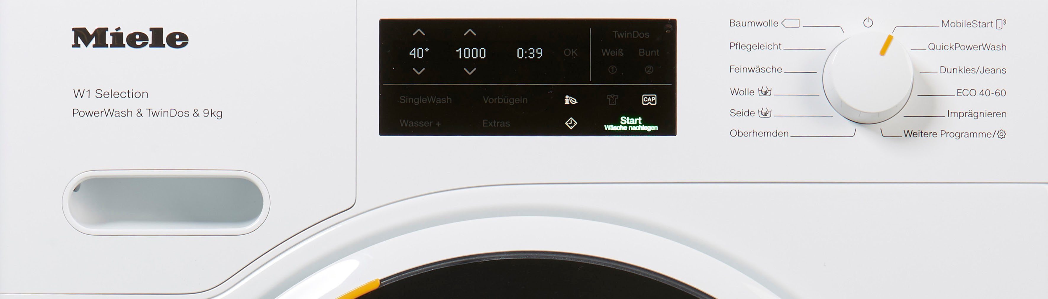 Miele Waschmaschine WSI863 WCS PWash&TDos&9kg, 9 kg, 1600 U/min, QuickpowerWash für saubere Wäsche in 49 Minuten