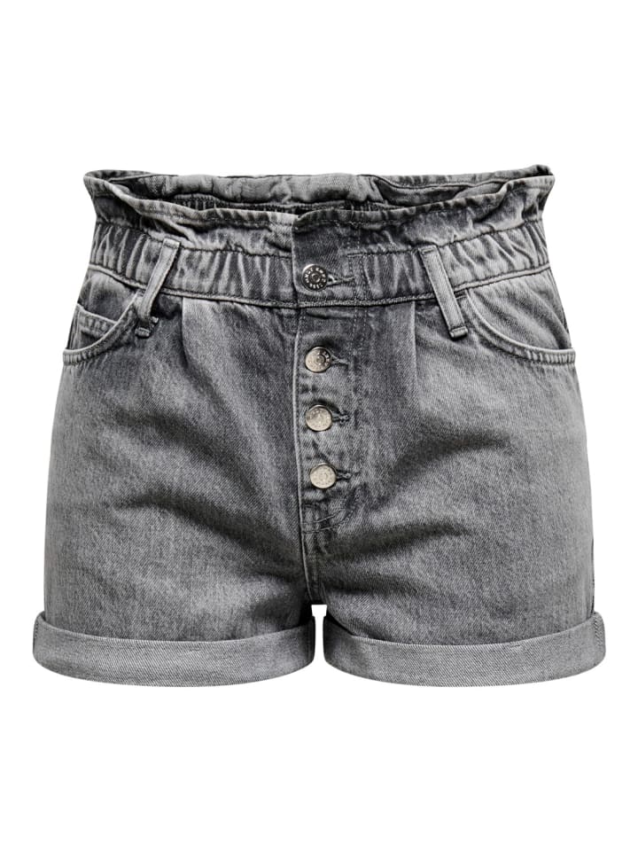 ONLY Kurze Bermuda Denim Jeans Shorts mit elastischem Bund ONLCUBA in Grau günstig kaufen XS