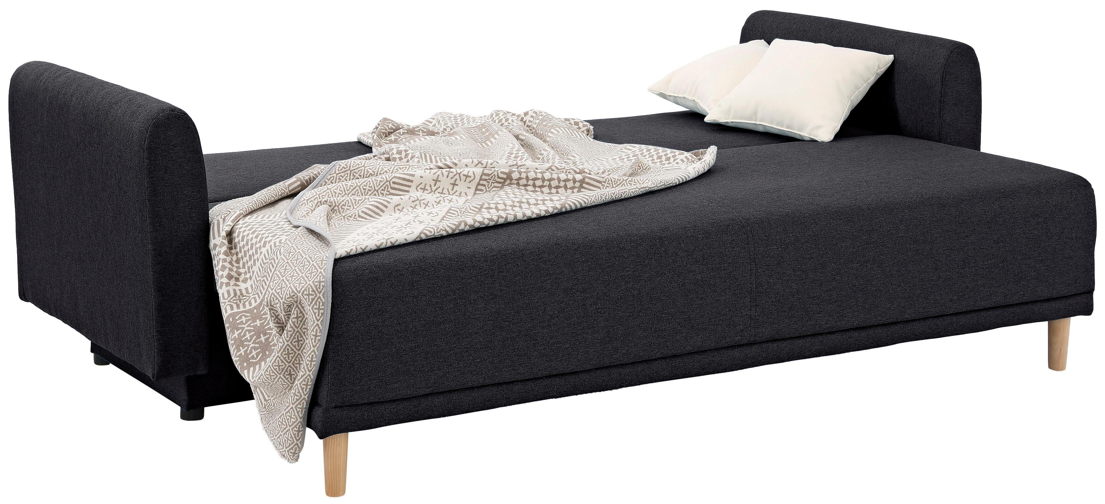 Home affaire Schlafsofa Scandic, inkl. 2 Zierkissen und Bettkasten, Knopfheftung in Rückenkissen
