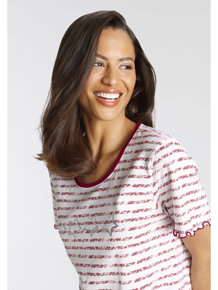 VIVANCE DREAMS Sleepshirt in pink-rot-gestreift günstig kaufen
