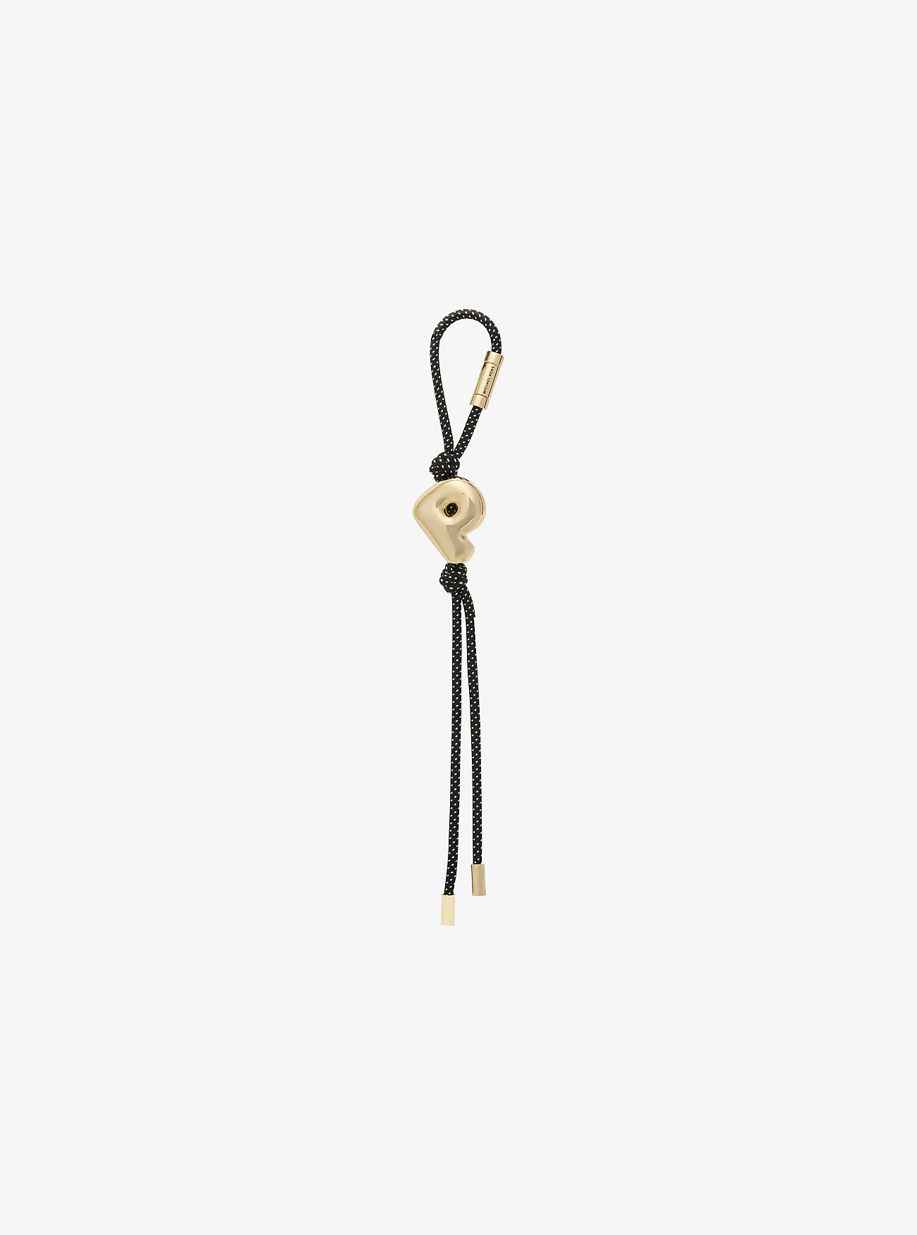 Initial Gold-Tone and Speckled Cord Bag Charm - 18K GOLD