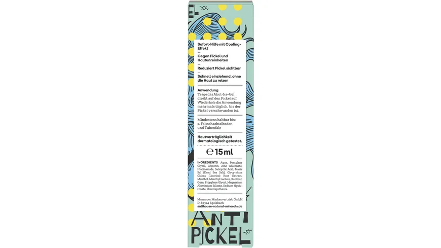 SALTHOUSE Totes Meer Natural Minerals Ice Gel Anti Pickel 15 ml