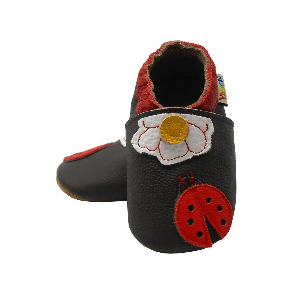 Yalion Weiche Leder Lauflernschuhe Hausschuhe Lederpuschen Maikäfer Krabbelschuh