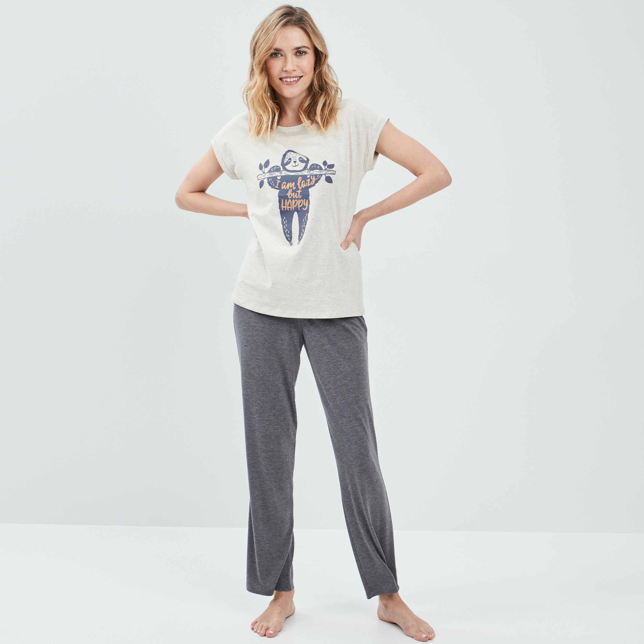 Bas de pyjama gris foncé femme | La Halle