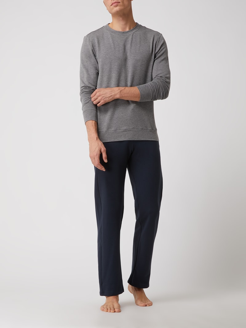 Lounge-Hose mit Stretch-Anteil in marineblau