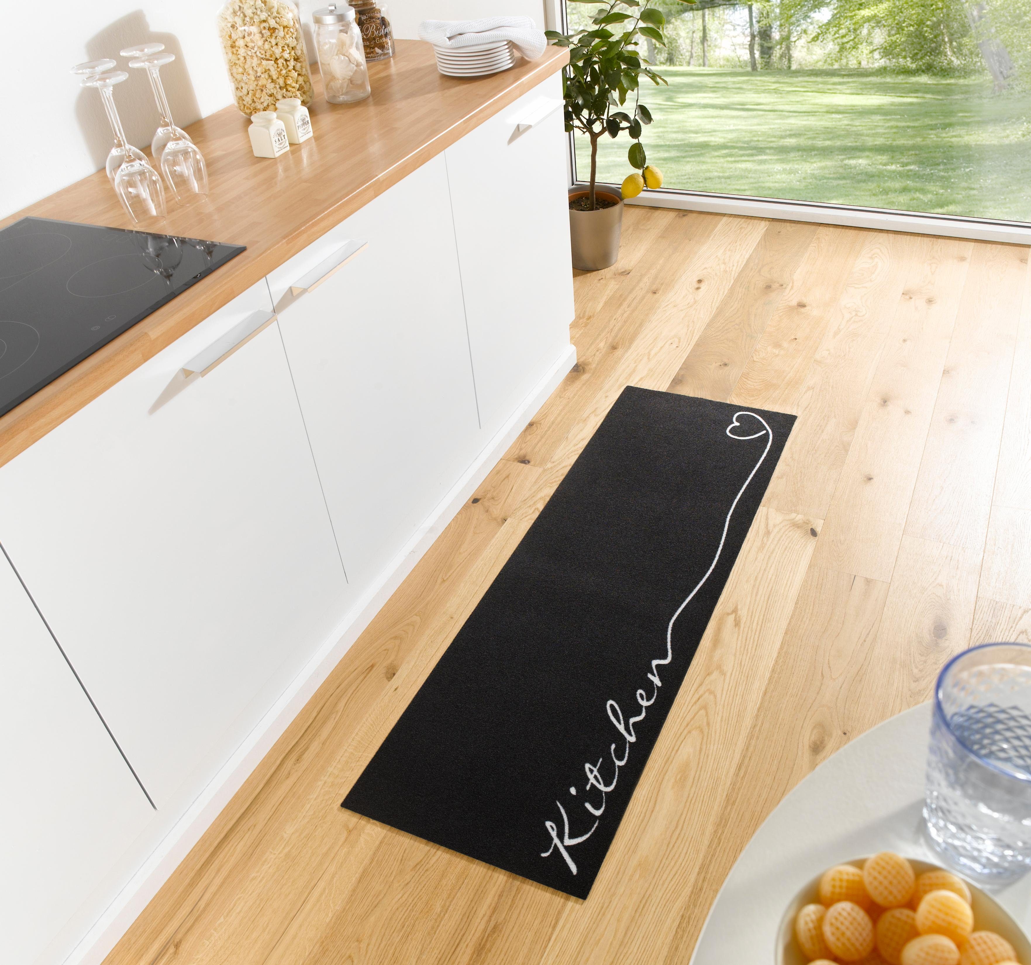 Küchenläufer Kitchen Herz, HANSE Home, rechteckig, Höhe: 5 mm, Läufer, Rutschfest, Küchenteppich, Küche, Teppich, Pflegeleicht