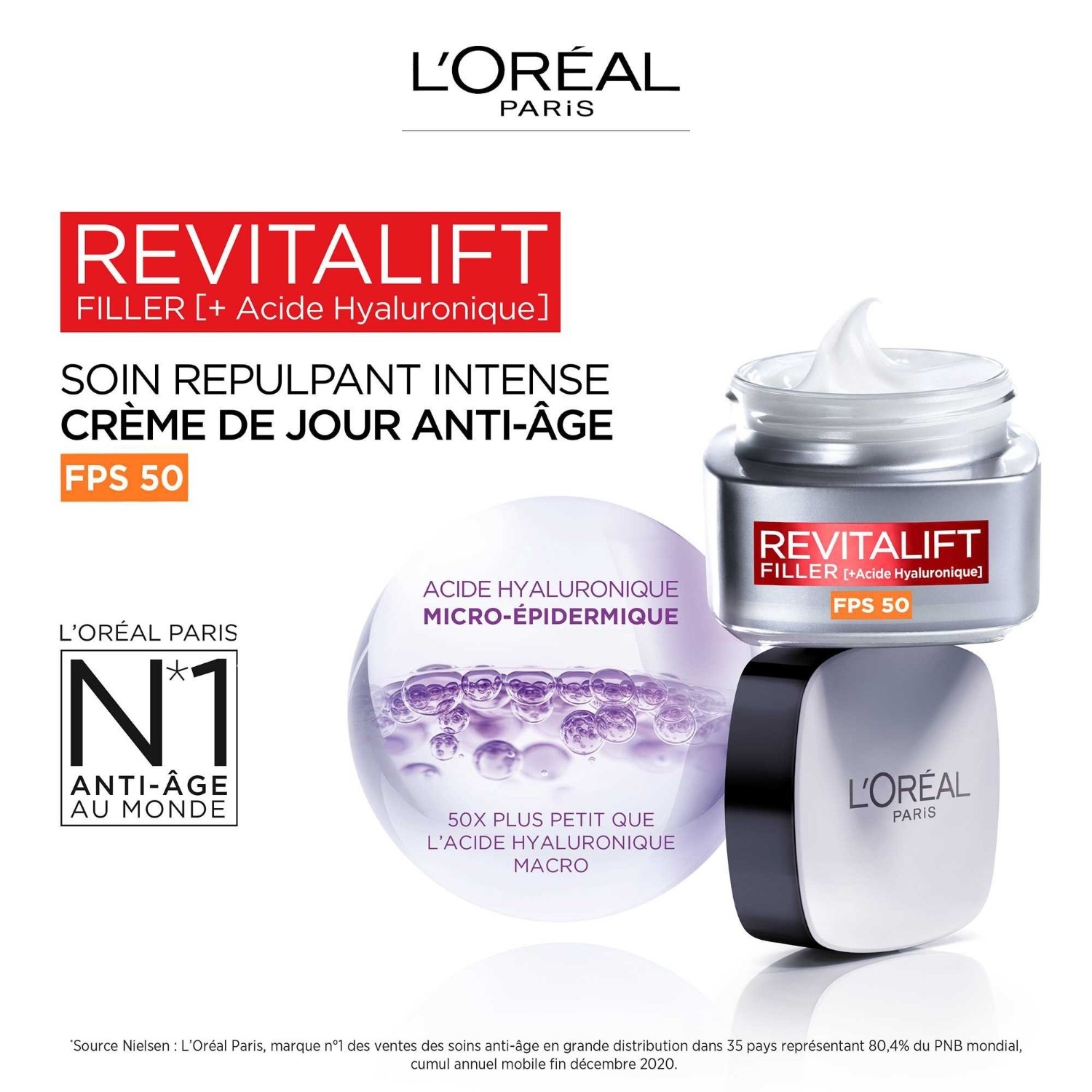 L'Oréal Paris Revitalift Filler + Hyaluronsyre SPF 50