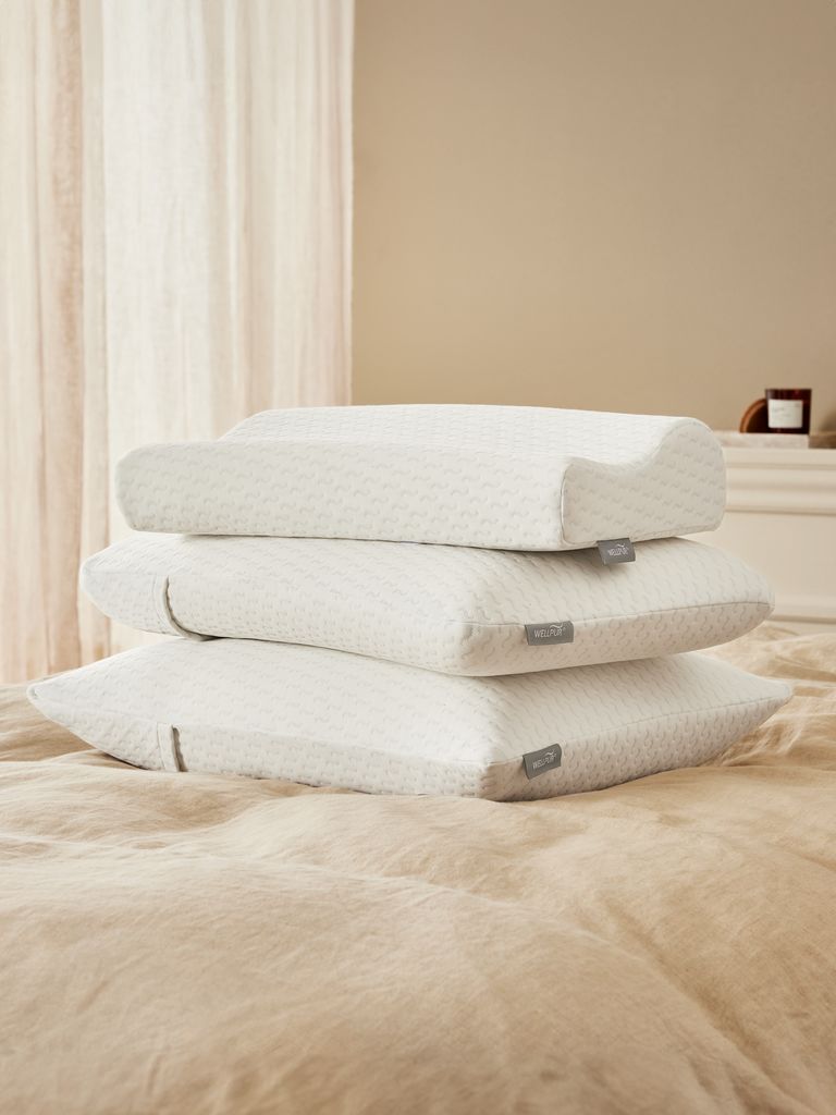 Travesseiro anatômico KVINA plus com espuma viscoelástica 30x50x10/7 WELLPUR KVINA