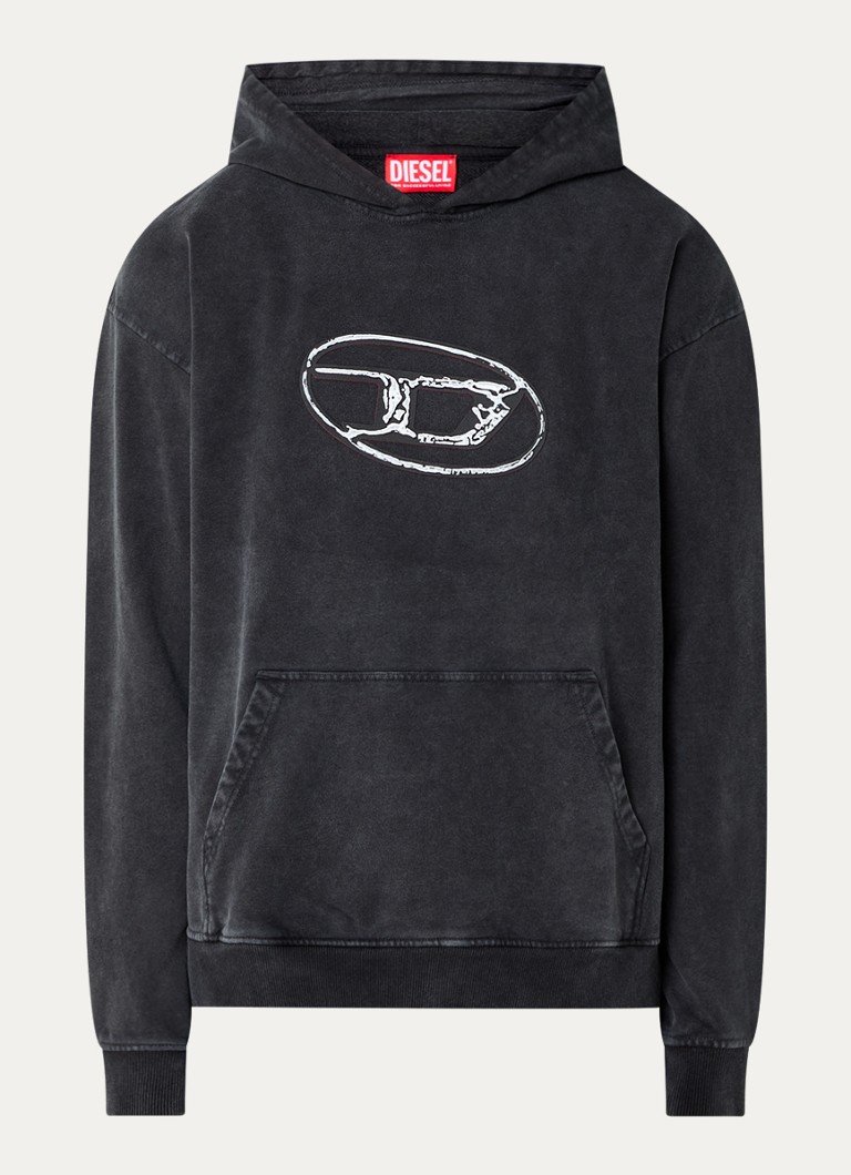 Felpa con cappuccio Diesel S-Boxt-Hood-Q7 con logo stampato