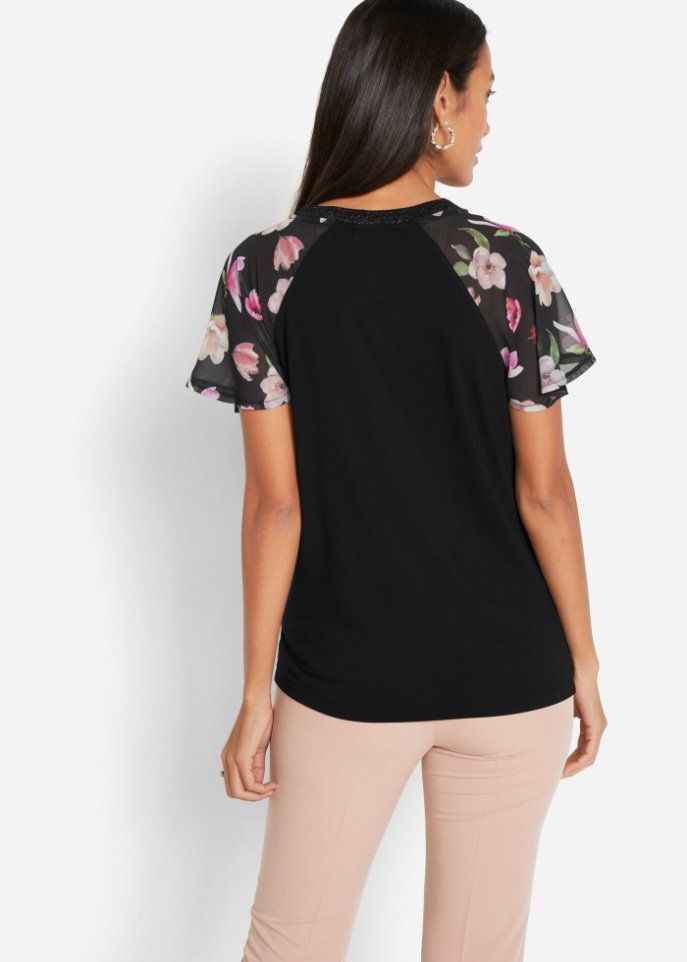 Shirt mit Chiffonärmeln