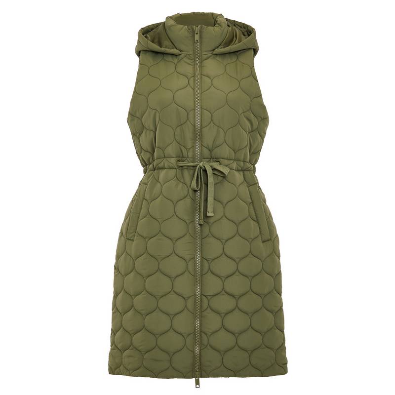 Threadbare THB Crush Quilted Long Line Gillet Longweste Damen