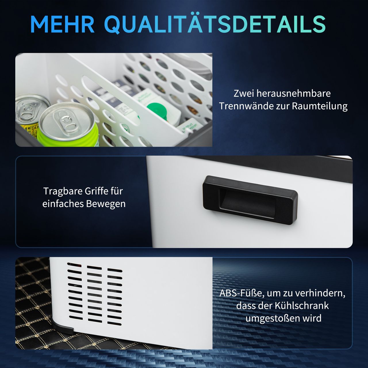 Outsunny Kühlbox Auto 30L mit LCD-Anzeige Autokühlschrank elektrisch Boot