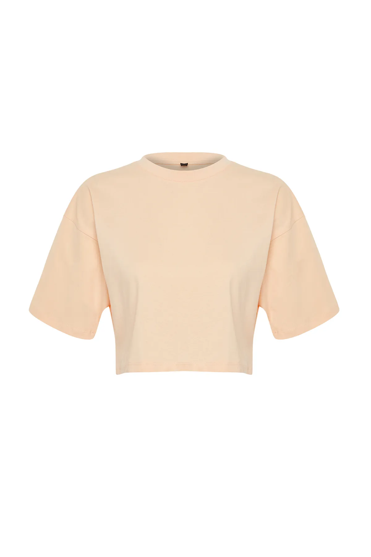 Trendyol Collection  Hochwertiges, pfirsichfarbenes Basic-T-Shirt aus 100 % Baumwolle mit Kurzstrick TWOSS23TS00038