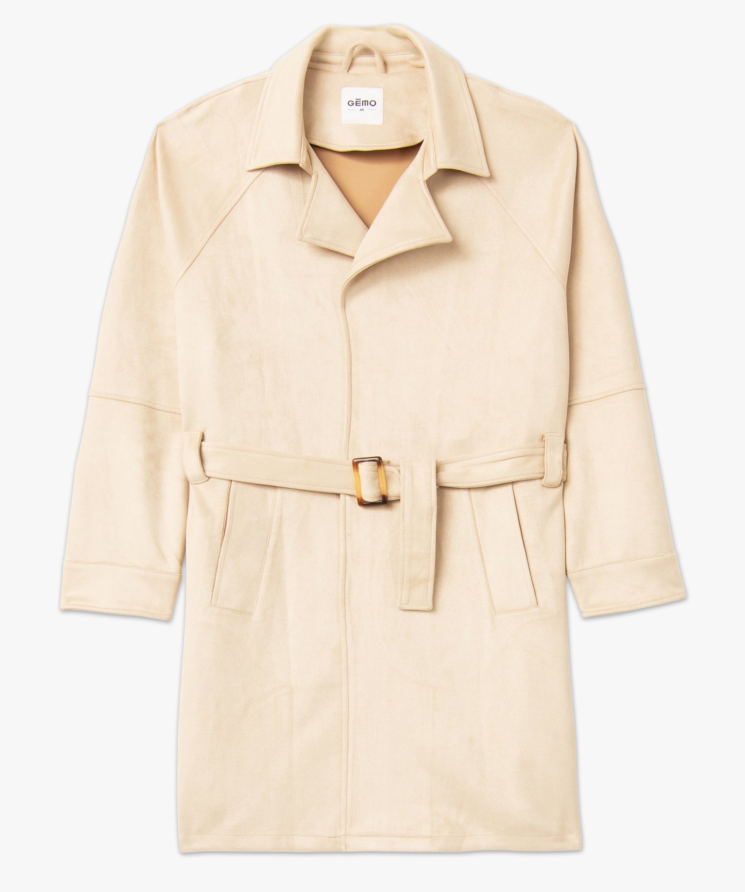 Trench en suédine avec ceinture femme grande taille beige | GEMO