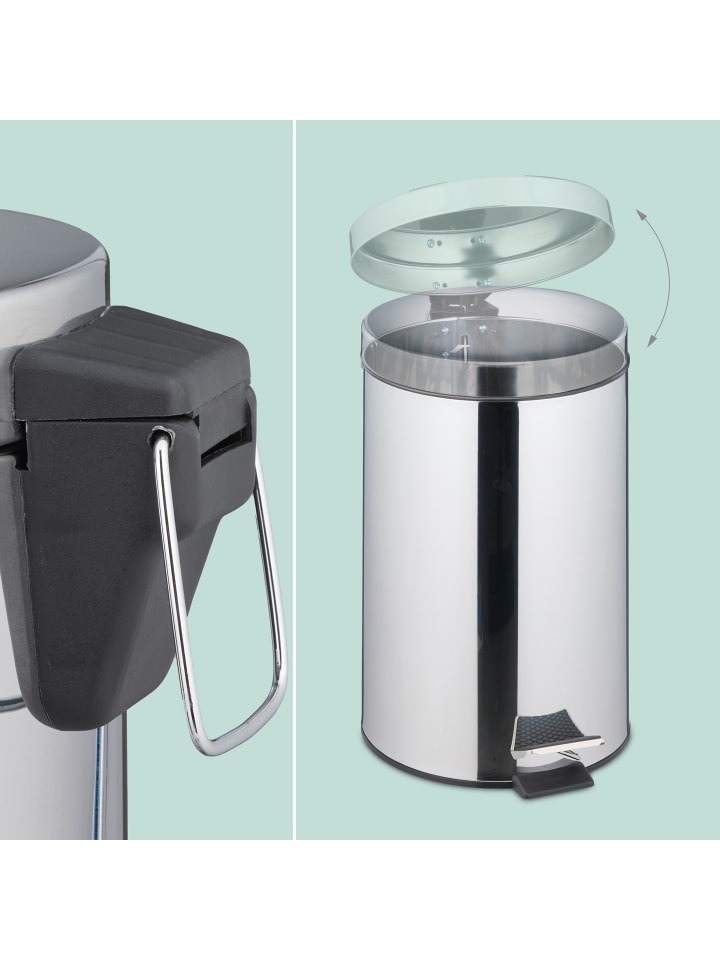 relaxdays Mülleimer in Silber - 20 Liter günstig kaufen onesize