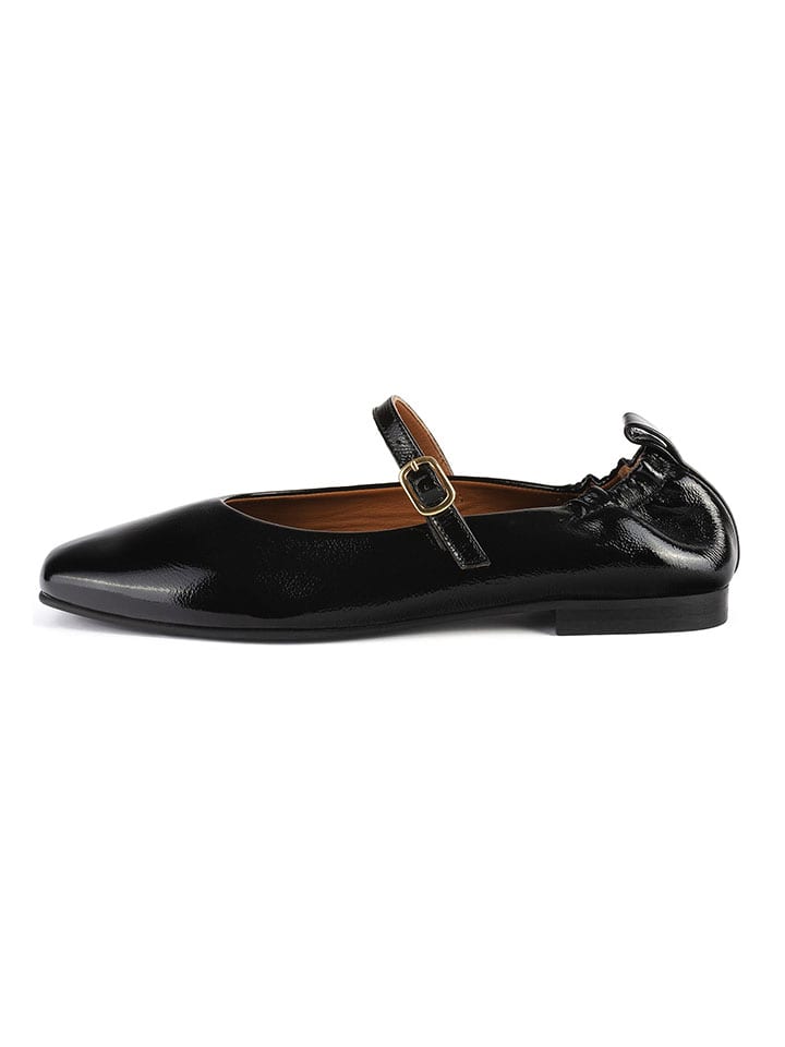 loft37 Leder-Spangenballerinas in Schwarz günstig kaufen