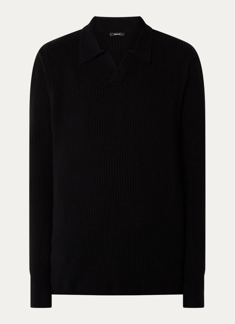 Denham Rib-knitted pullover with collar