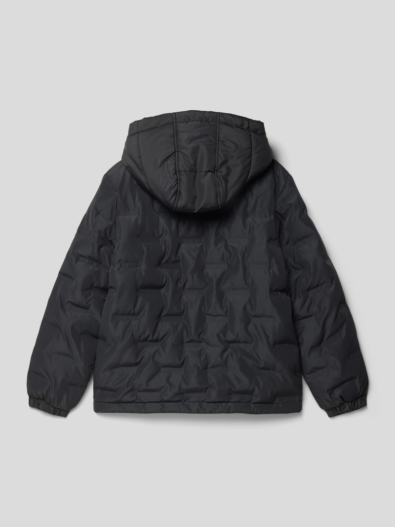Steppjacke mit Label-Patch in schwarz
