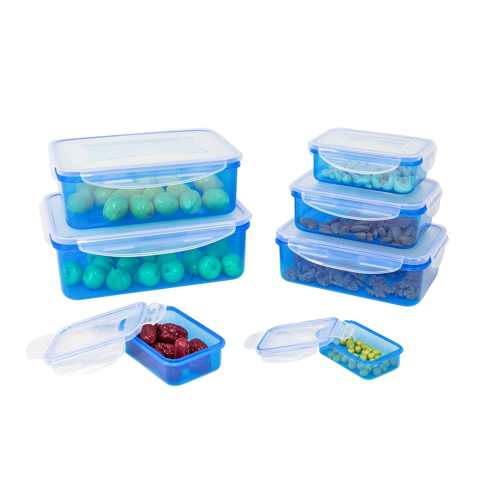 Plentyfy Frischhaltedose Frischesystem 14, Kunststoff, (Set, 14-tlg., 1x120ml, 1x240ml, 1x500ml, 1x1000ml, 1x1500ml, 1x2500ml, 1x3800ml), Frischhaltedose mit Deckel - Vorratsdosen Set