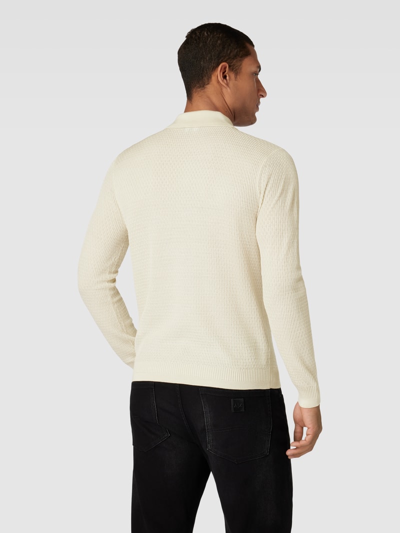 Longsleeve mit Polokragen in beige