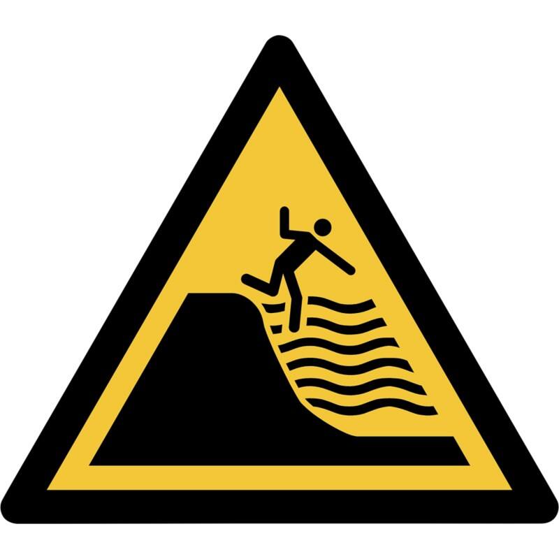 Djois Warnschild Warnung vor steil abfallendem Strand Klebstoff, einschraubbar PP (Polypropylen) 15 (B) x 0,14 (H) cm 3 Stück