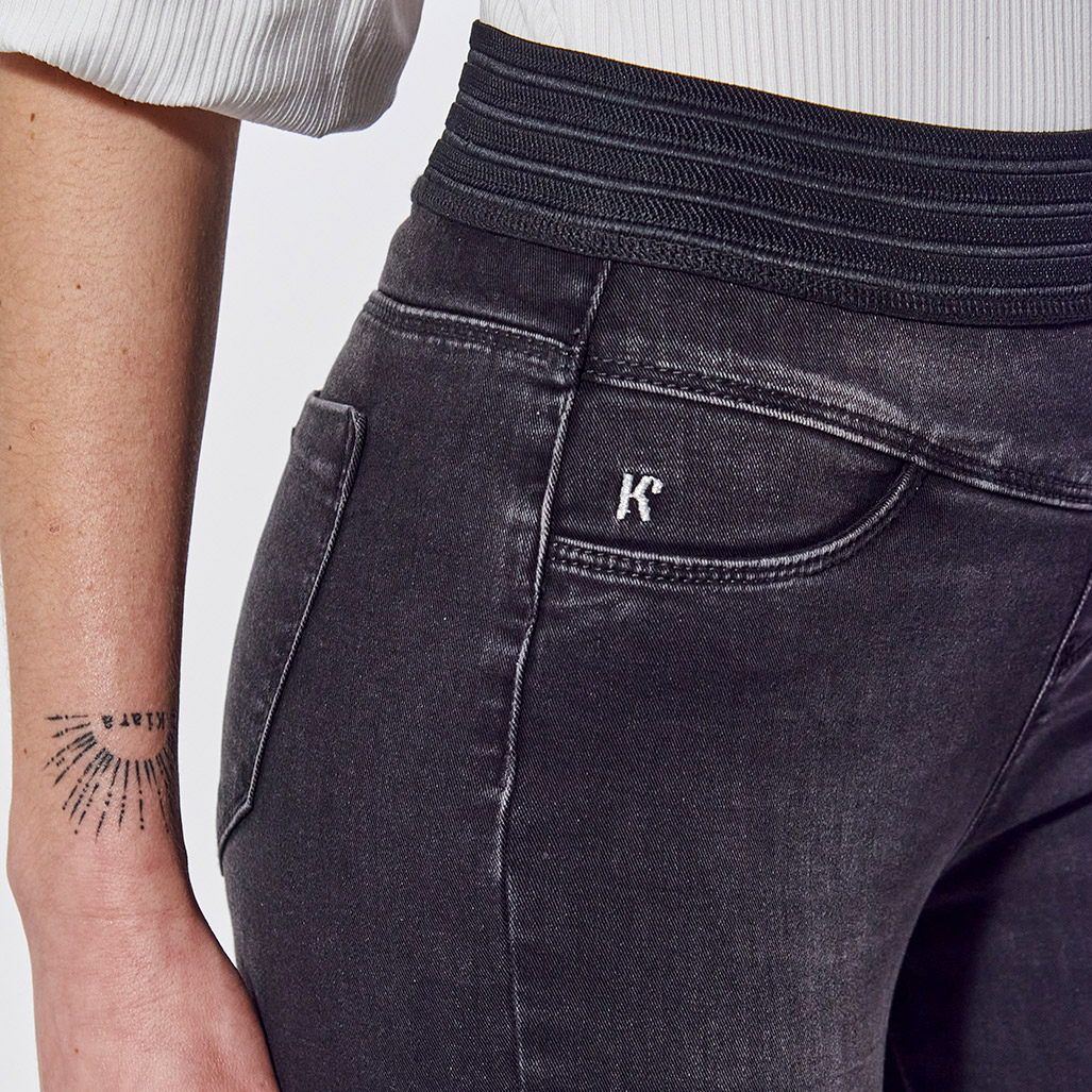 SABLE  Jegging noir Femme effet délavé