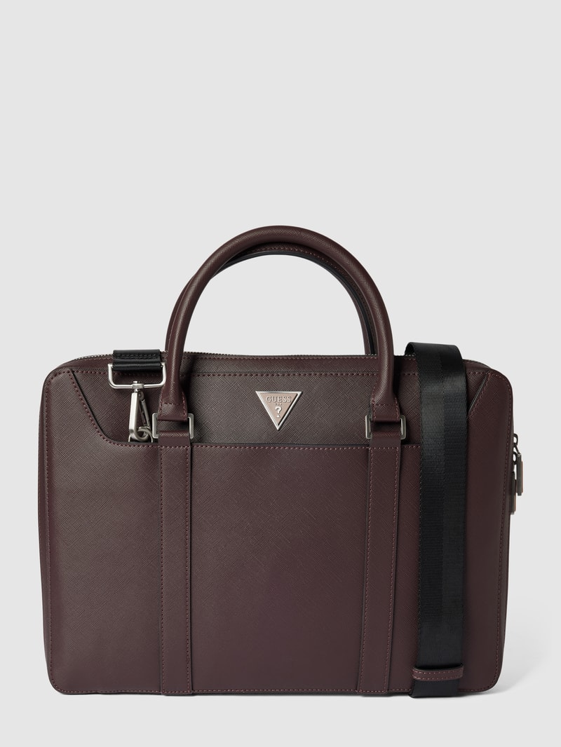Laptoptasche mit Label-Applikation in aubergine