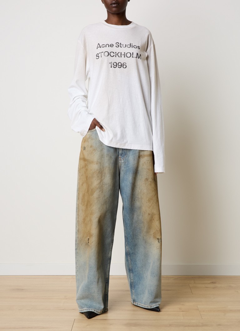 Koszulka z długim rękawem Acne Studios z nadrukowanym logo
