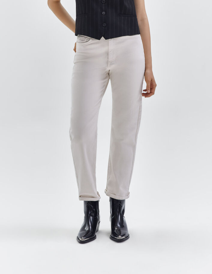 Jean slouchy beige cropped Femme