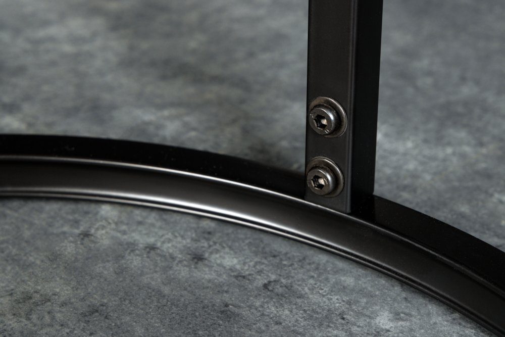 riess-ambiente Beistelltisch ELEGANCE 50cm weiß / schwarz (Set, 2-St), Wohnzimmer · Kristallglas · Metall · rund · Marmor-Dekor · Barock