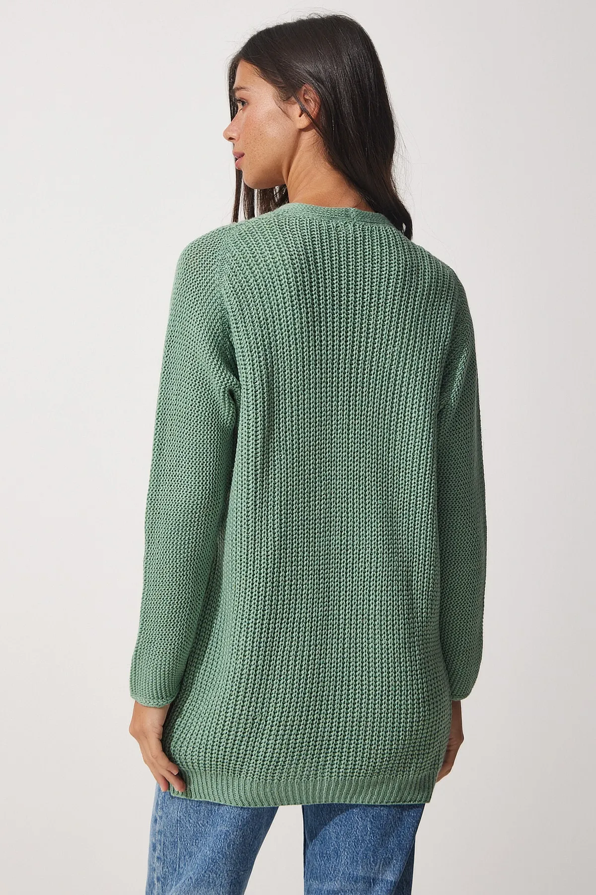 Happiness İstanbul  Strickjacke - Grün - Regular Fit
