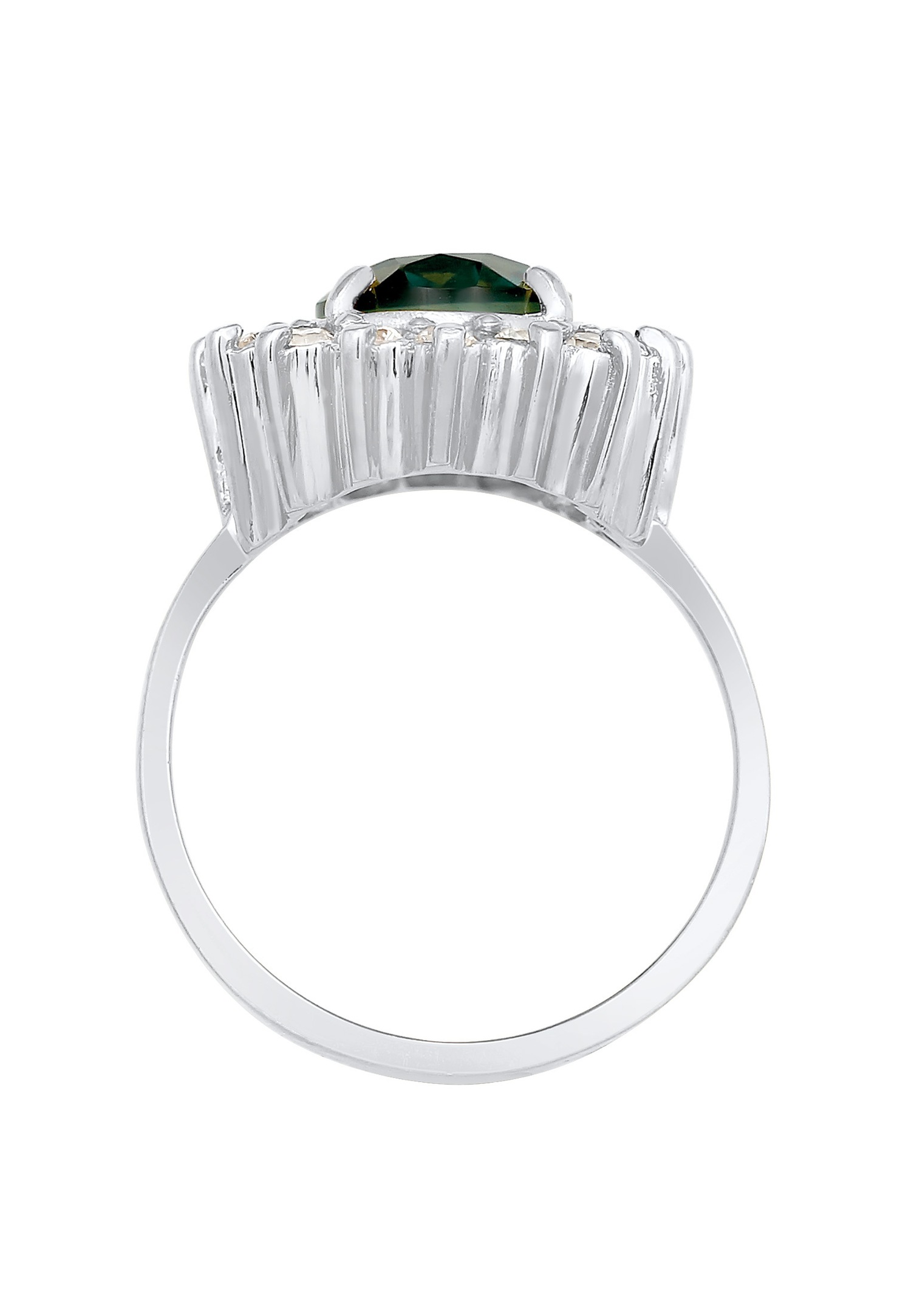 Elli PREMIUM női elegáns királyi koktélgyűrű kvarc és cirkónium kristályokkal, 925 sterling ezüstből