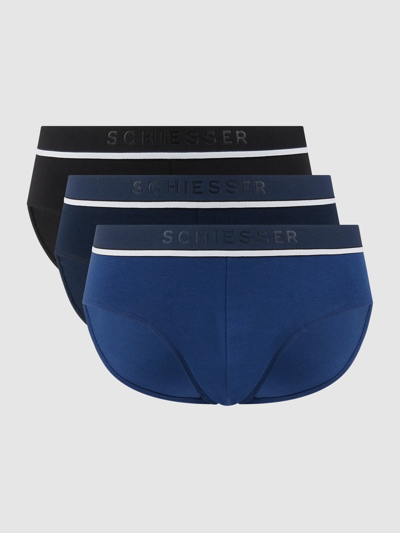 Slip mit Label-Details Modell 'Rio' im 3er-Pack in blau