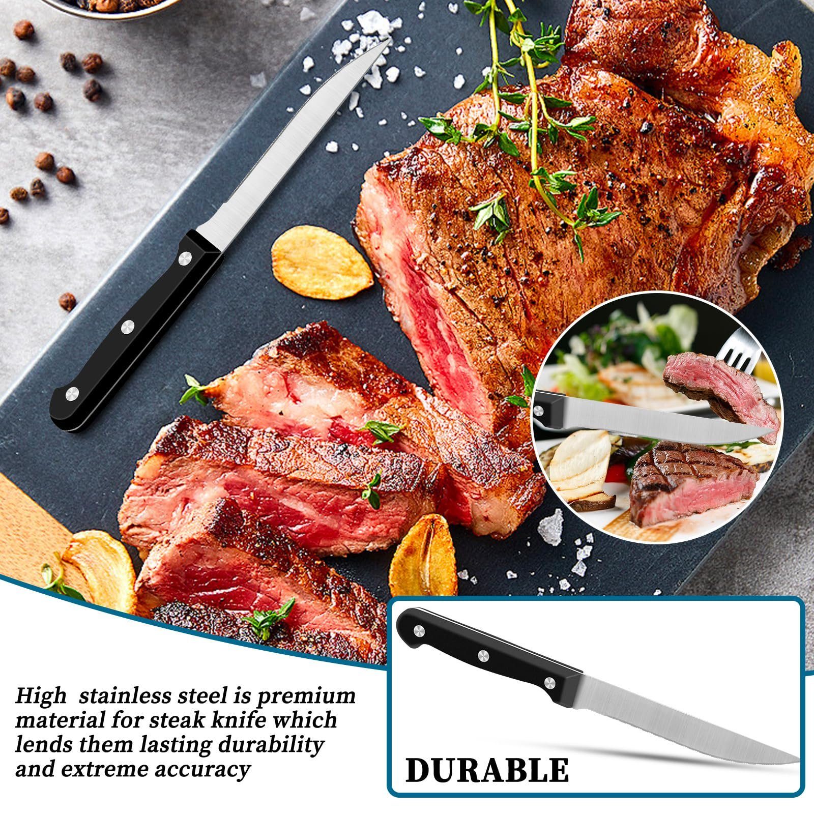 Tisoutec Besteck-Set Besteck Set für 6 Personen,36teiliges Edelstahl Essbesteck&Steakmesser, Elegantes/Modernes Besteckset,Besteck Set für Restaurant,Hotel,Zuhause