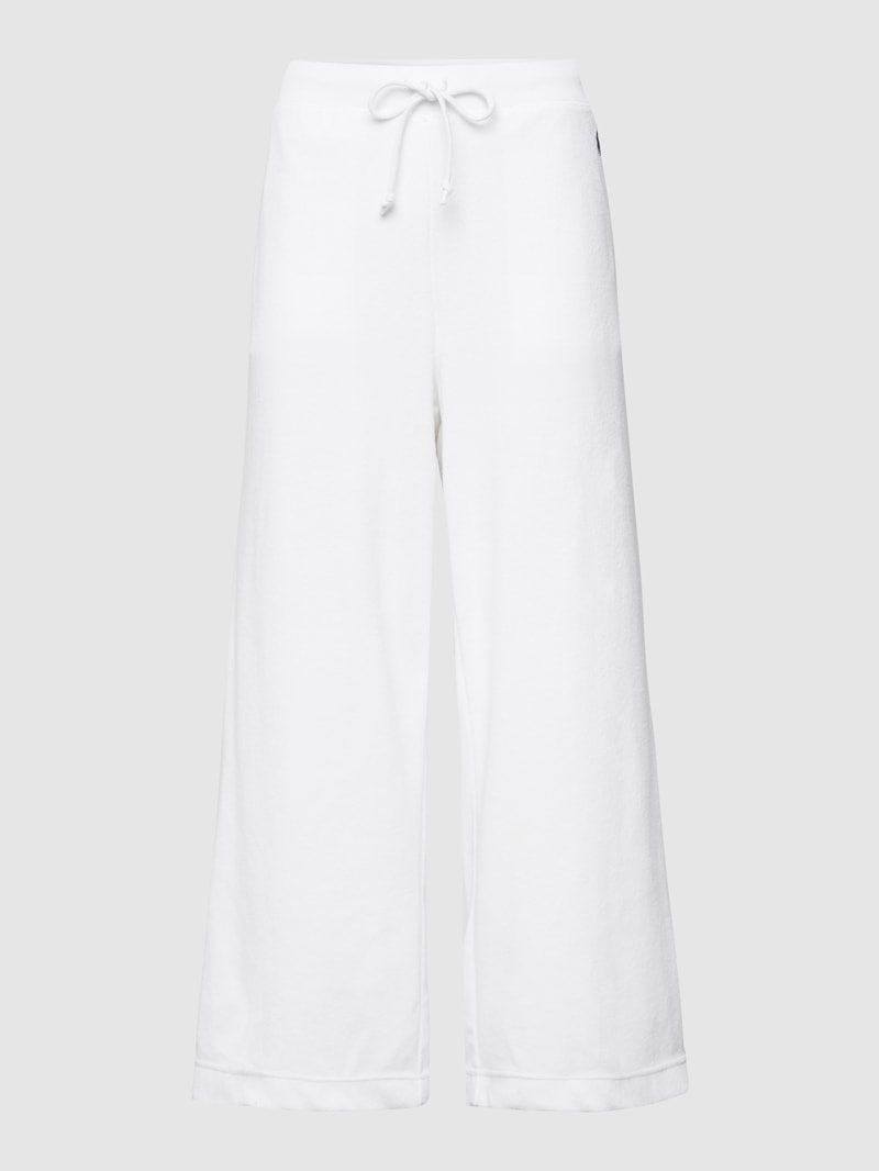 Lounge-Hose mit Label-Stitching in weiß